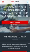How equiniti.com looks like on a mobile device such as an iPhone.