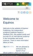 How equinoxpub.com looks like on a mobile device such as an iPhone.