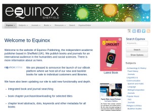 How equinoxpub.com looks like on a tablet such as an iPad.