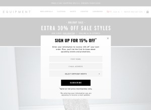 How equipmentfr.com looks like on a tablet such as an iPad.