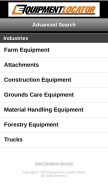 How equipmentlocator.com looks like on a mobile device such as an iPhone.