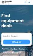 How equipmentradar.com looks like on a mobile device such as an iPhone.