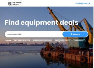 How equipmentradar.com looks like on a tablet such as an iPad.