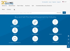 How equipnet.com looks like on a tablet such as an iPad.