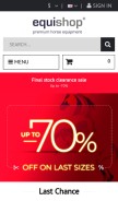 How equishop.com looks like on a mobile device such as an iPhone.