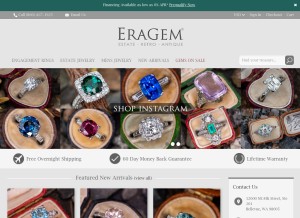 How eragem.com looks like on a tablet such as an iPad.