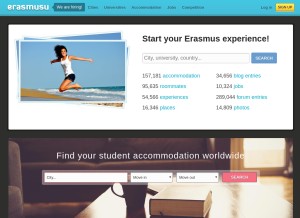 How erasmusu.com looks like on a tablet such as an iPad.