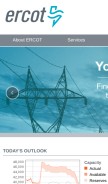 How ercot.com looks like on a mobile device such as an iPhone.