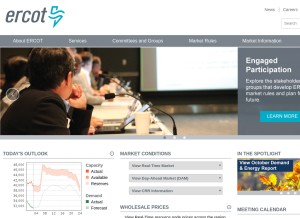 How ercot.com looks like on a tablet such as an iPad.