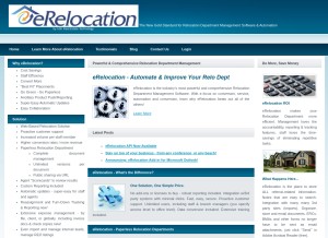 How erelocation.net looks like on a tablet such as an iPad.