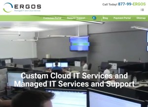 How ergos.com looks like on a tablet such as an iPad.