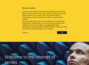 How ericsson.com looks like on a tablet such as an iPad.