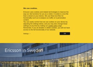 How ericsson.se looks like on a tablet such as an iPad.
