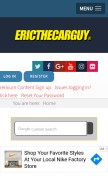 How ericthecarguy.com looks like on a mobile device such as an iPhone.