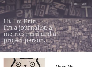 How ericzassenhaus.com looks like on a tablet such as an iPad.