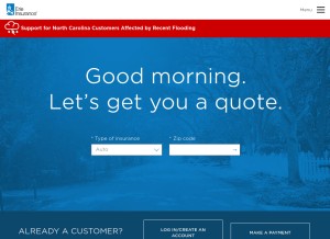 How erieinsurance.com looks like on a tablet such as an iPad.