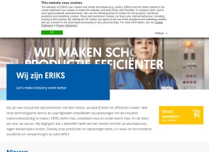 How eriks.nl looks like on a tablet such as an iPad.