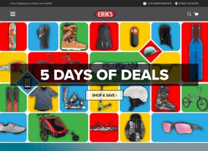 How eriksbikeshop.com looks like on a tablet such as an iPad.