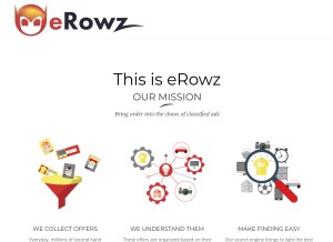 How erowz.com looks like on a tablet such as an iPad.