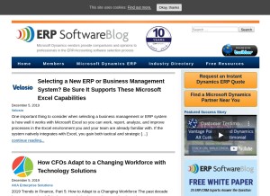 How erpsoftwareblog.com looks like on a tablet such as an iPad.