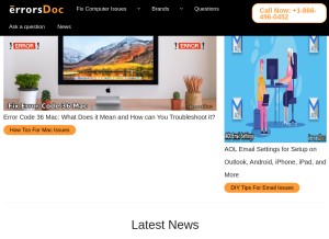 How errorsdoc.com looks like on a tablet such as an iPad.
