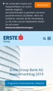 How erstegroup.com looks like on a mobile device such as an iPhone.