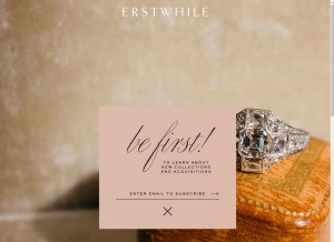 How erstwhilejewelry.com looks like on a tablet such as an iPad.