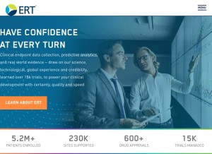 How ert.com looks like on a tablet such as an iPad.