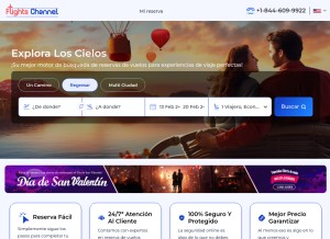 How es.flightschannel.com looks like on a tablet such as an iPad.