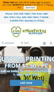How esafetysupplies.com looks like on a mobile device such as an iPhone.