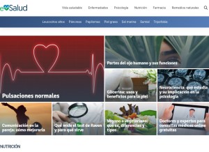 How esalud.com looks like on a tablet such as an iPad.