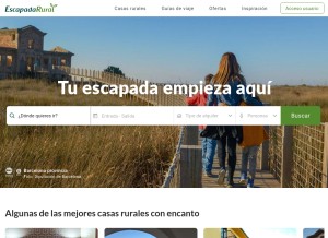How escapadarural.com looks like on a tablet such as an iPad.