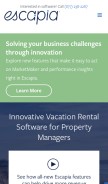 How escapia.com looks like on a mobile device such as an iPhone.