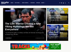 How escapistmagazine.com looks like on a tablet such as an iPad.