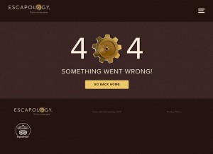 How escapology.com looks like on a tablet such as an iPad.