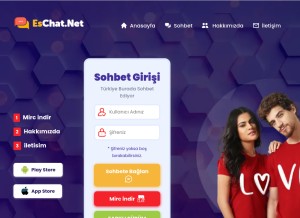 How eschat.net looks like on a tablet such as an iPad.