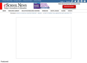 How eschoolnews.com looks like on a tablet such as an iPad.