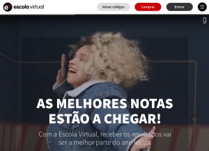 How escolavirtual.pt looks like on a tablet such as an iPad.