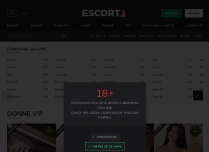 How escorta.com looks like on a tablet such as an iPad.