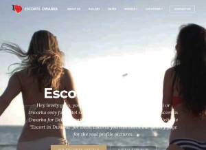 How escortindwarka.com looks like on a tablet such as an iPad.