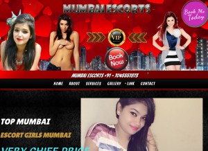How escortsgirlinmumbai.com looks like on a tablet such as an iPad.