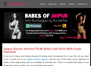 How escortsjaipur.com looks like on a tablet such as an iPad.