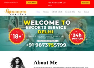 How escortsservice.in looks like on a tablet such as an iPad.