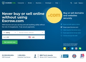 How escrow.com looks like on a tablet such as an iPad.