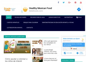 How escuelaenlanube.com looks like on a tablet such as an iPad.