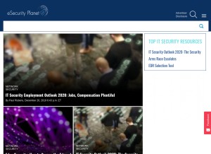 How esecurityplanet.com looks like on a tablet such as an iPad.