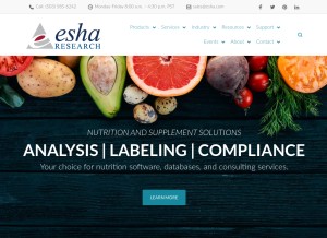 How esha.com looks like on a tablet such as an iPad.