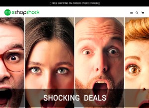 How eshopshock.com looks like on a tablet such as an iPad.