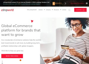 How eshopworld.com looks like on a tablet such as an iPad.