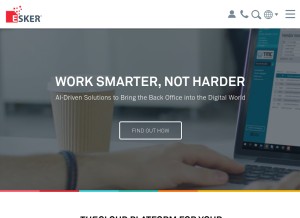 How esker.com looks like on a tablet such as an iPad.